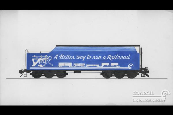 Conrail Auxiliary Tender Concept Painting (Original Watercolor) by Bob Lorenz, 1978-06-22