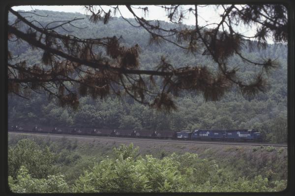 Conrail 6092 at Horseshoe Curve, Altoona PA in 8/83