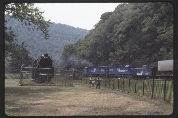 Conrail 6287 at Horseshoe Curve, Altoona PA in 8/83
