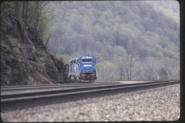 Conrail 8108 at MG Tower, Altoona PA on 5/6/89