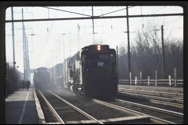 Conrail 2222 in Princeton Junction on 12/5/76