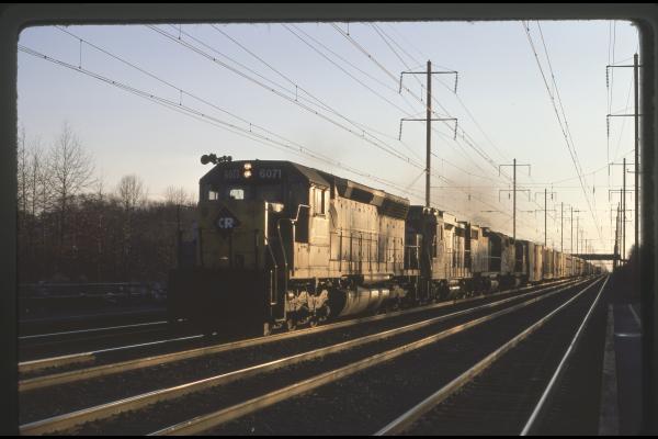 Conrail 6071 in Princeton Junction on 2/13/77