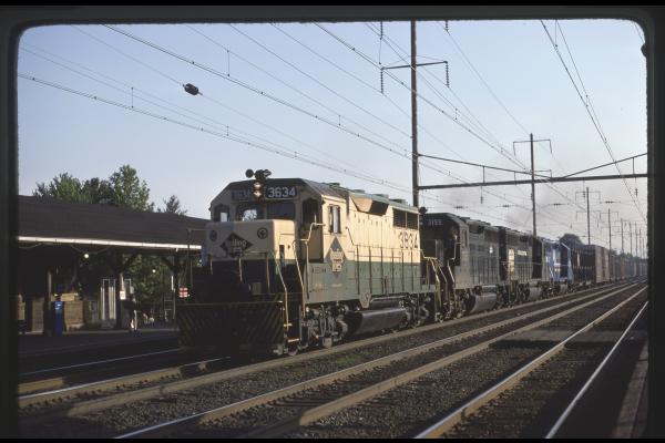 Conrail 3634 in Princeton Junction on 5/29/77