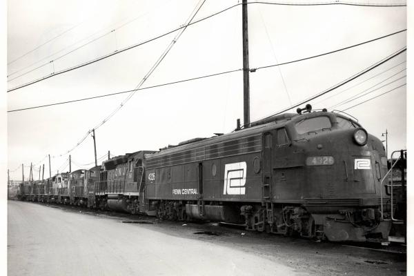 Photograph of E8 4326 and other power at E Port. 10/31/76