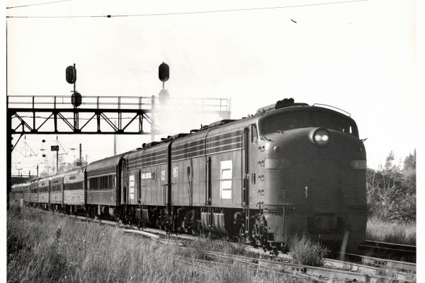 Photograph of E8s 4267 and 4325 at South Amboy NJ. 7/15/77