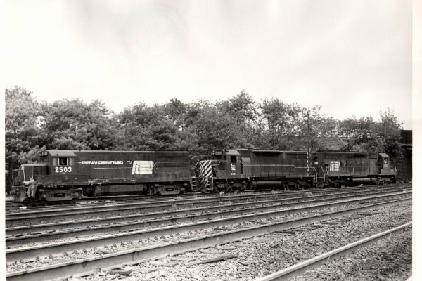 Photograph of U25B 2503, SD35 2506 and SD45 6161 at Cresson PA. 6/28/76