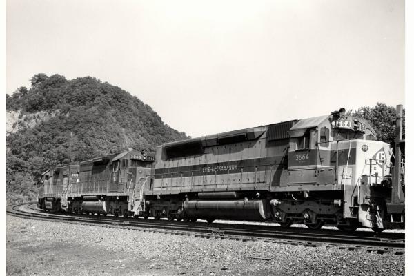 Photograph of SDP45 3664, SD40 3065 and GP38-2 8108. 6/76
