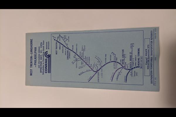 Conrail and SEPTA Schedule - West Trenton, Langhorne, and Philadelphia - 1976-10-31