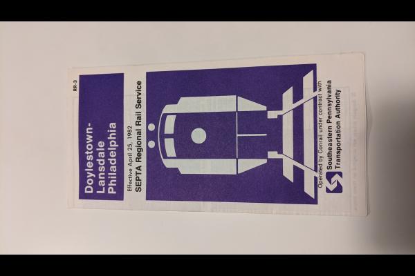 SEPTA Schedule (operated by Conrail under contract) - Doylestown, Lansdale, and Philadelphia - 1982-04-25