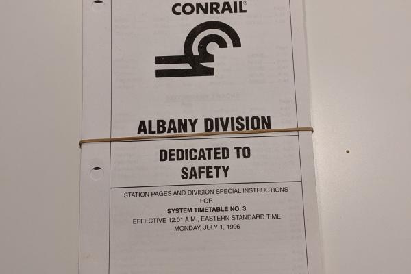 Conrail Albany Division Employee Timetable, 1996-01-01, No. 3