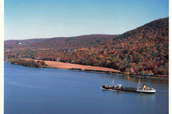 Conrail train along river, location unknown