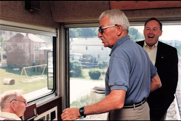 Conrail executives in theater car, identities unknown