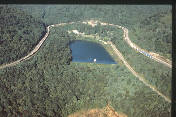 Horseshoe Curve, aerial view
