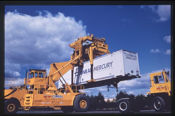 Conrail Mercury trailer being unloaded
