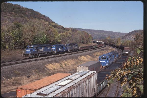SD40-2 6444, GP10 7570, and GP40-2 3381 Eastbound in Enola, PA
