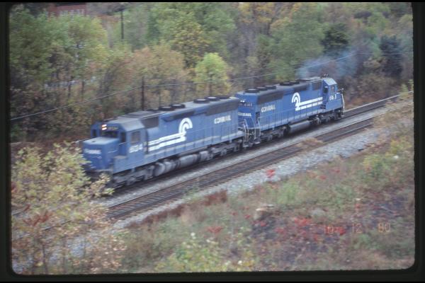 SD45s 6134 and 6165 at Horseshoe Curve
