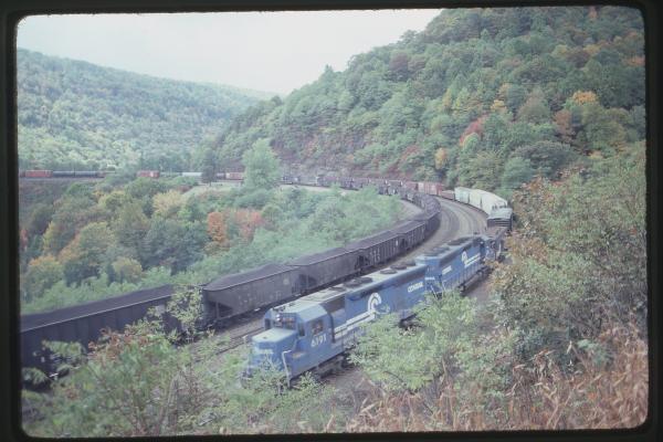 SD45s 6191 and 6185 and C&I Coal Tran at Horseshoe Curve