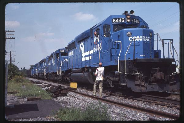 SD40-2 6445 and GP40 3111 in Sheridan, PA