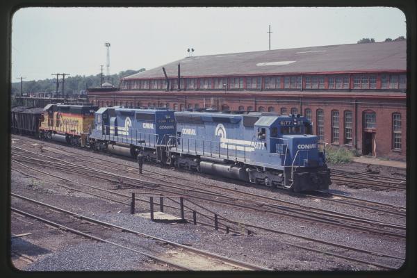 SD45 6177, SD40-2 6361, and B&O/Chessie SD40-2 7611 in Rutherford, PA
