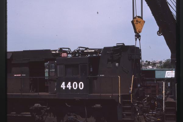 Wrecked E44s 4400 and 4439 at Rutherford, PA