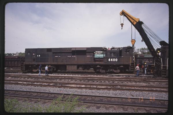 Wrecked E44s 4400 and 4439 at Rutherford, PA
