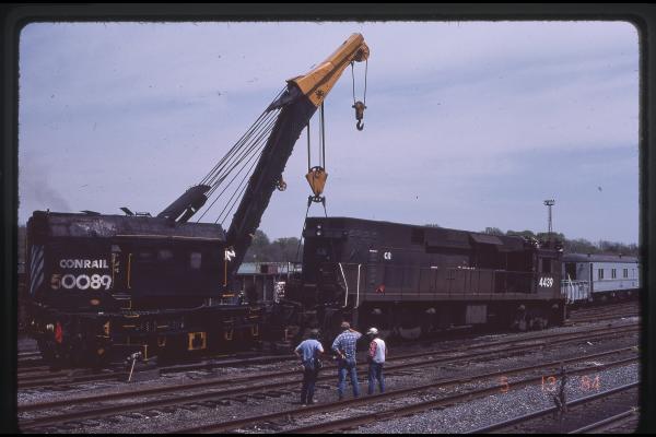 Wrecked E44s 4400 and 4439 at Rutherford, PA