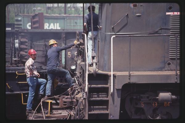 Wrecked E44s 4400 and 4439 at Rutherford, PA