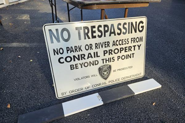 No Trespassing sign by Conrail Police Dept.