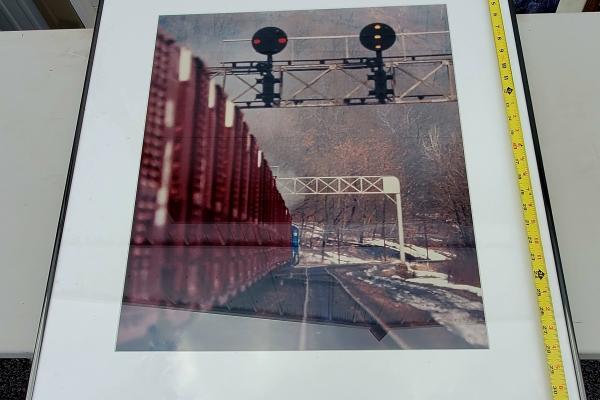 Train of boxcars, shot going-away on ex-PRR territory