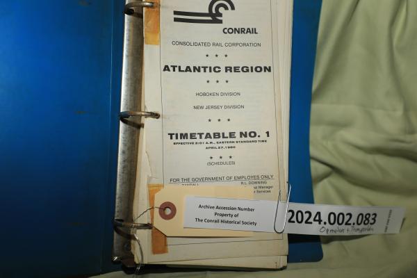 CR Atlantic Reg Timetable No. 1, Hoboken Div. and NJ Div., 1980-04-27