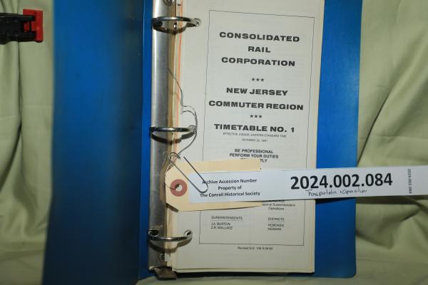CR New Jersey Commuter Region Timetable No. 1, 1981-10-25