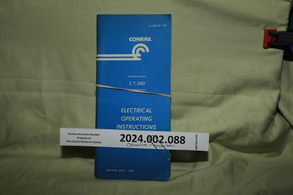 CT 290 Electrical Operating Instructions, 1978-06-01