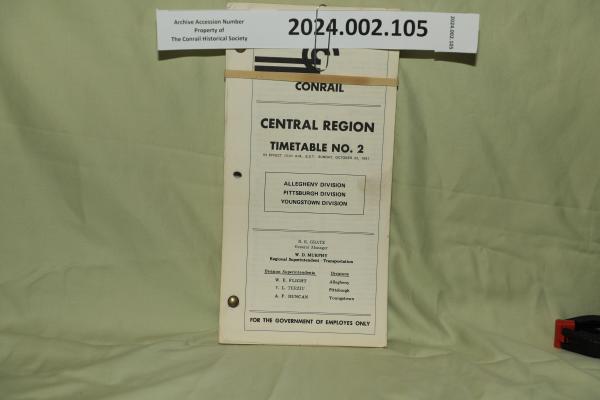 Central Region Timetable No. 2, 1981-10-25