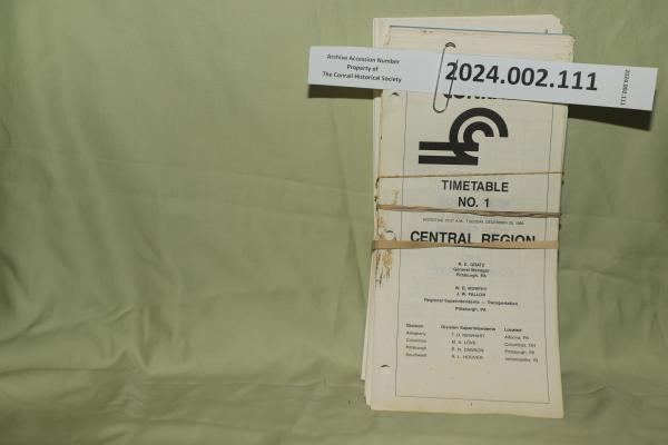 Central Region Timetable No. 1, 1986-12-20