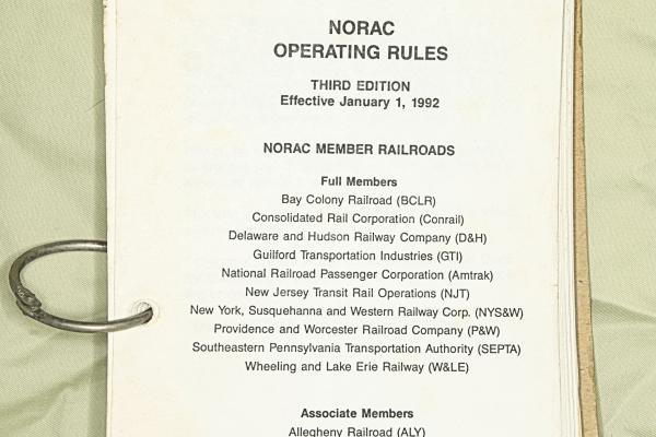 NORAC Operating Rules, 3rd and 5th eds., eff. 1992-01-01 and 1995-01-01