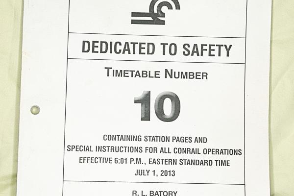 CR Timetable Number 10 Containing Station Papers and Special Instructions for all Conrail Operations