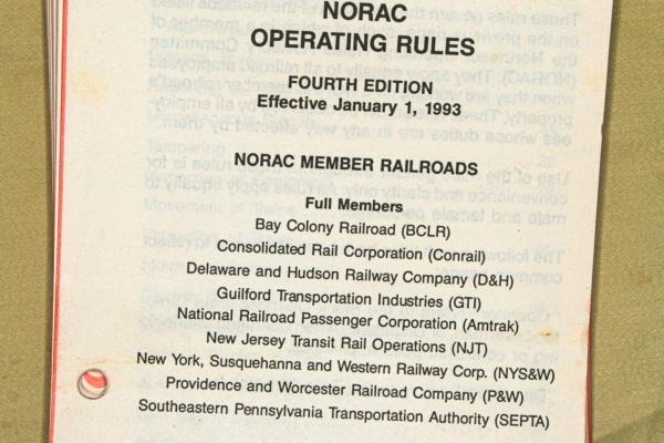 NORAC Operating Rules 4th edition eff. 1993-01-01