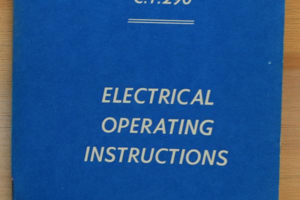 Electrical Operating Instructions booklet C.T. 290, eff. 1978-06-01