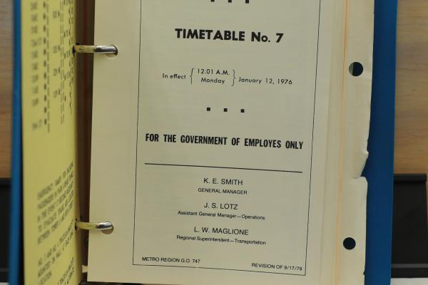 CR Metropolitan Region Timetable No. 7, eff. 1976-01-12