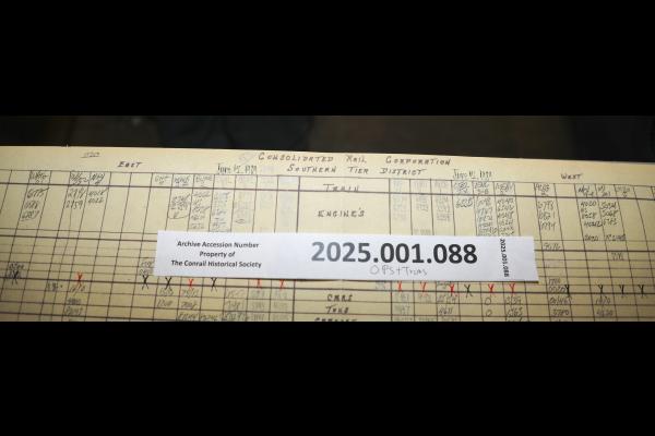 Southern Tier train dispatcher sheet, 1989-06-12