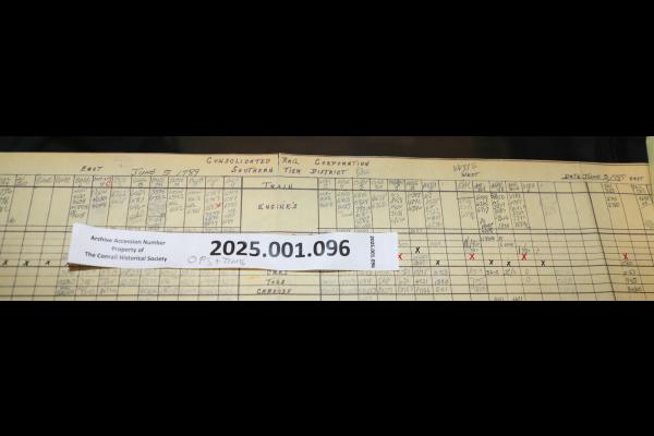 Southern Tier train dispatcher sheet, 1989-06-05