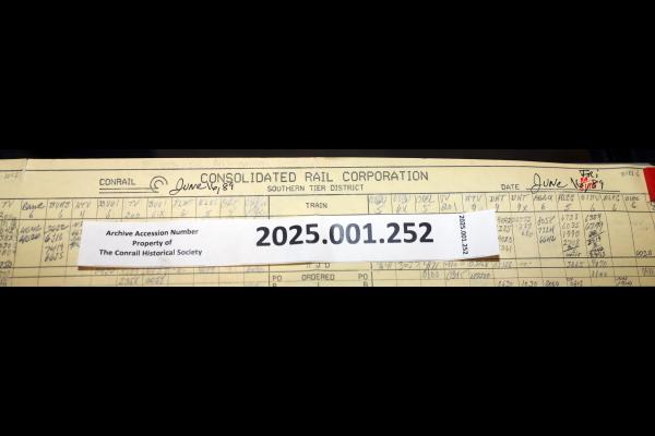 Southern Tier Train Dispatcher Sheet 1989-06-16