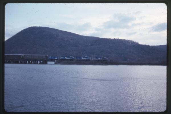 CR freight crossing water level trestle on River Line ?