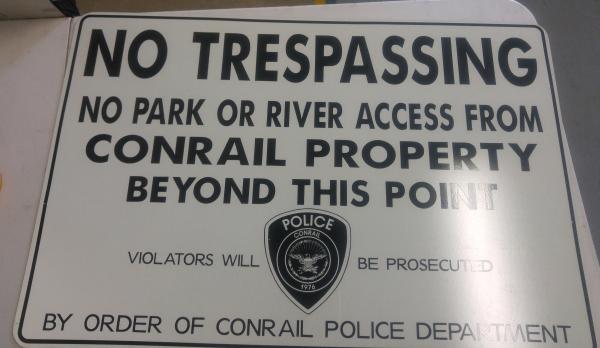 Conrail No Tresspassing Sign