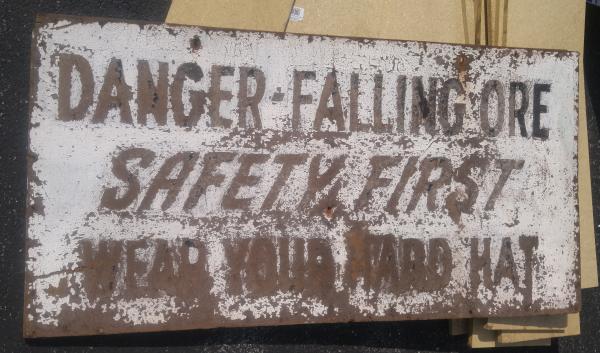 Pier 122 Danger Falling Ore Sign