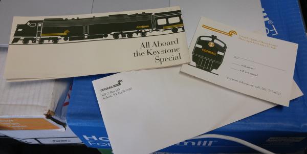 RSVP Cards For Conrail's Keystone Special Trip (1988)
