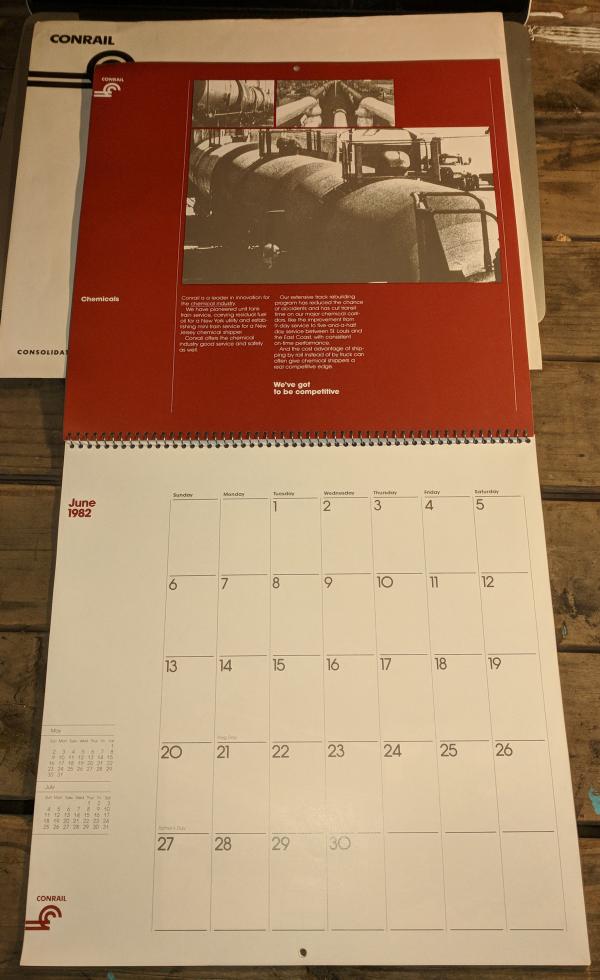 1982 Conrail Appointment Calendar in envelope