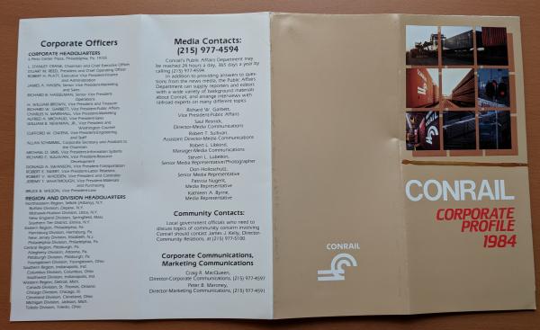 Conrail Corporate Profile 1984 Brochure