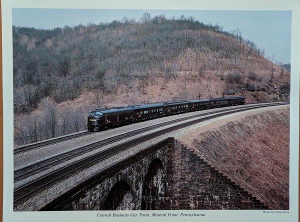 Promotional photo: COnrail Business Car Train, Mineral Point, Pennsylvania