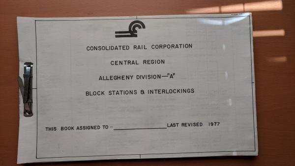 Central Region Allegheny Division - A Block Stations & Interlockings Book of Drawings Last Revised 1977